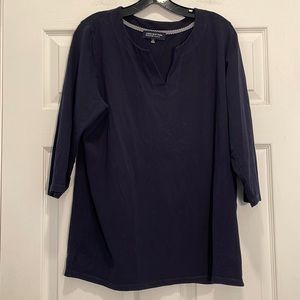 Jones New York Signature Woman Navy Blue T-Shirt